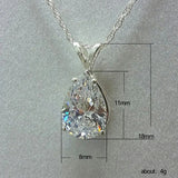 Aquamarine Zircon Pendant 925 Silver Necklace For Women
