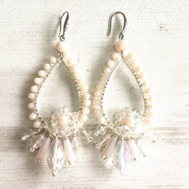 Crystal Water Drop Earrings Statement Boho Jewelry