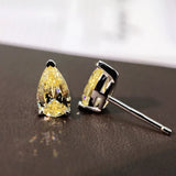 Water Drop Moissanite Stud Earrings in 925 Sterling Silver