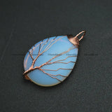 Natural Agate Amethyst Life Tree Guard Mineral Jewelry Pendant