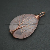 Natural Agate Amethyst Life Tree Guard Mineral Jewelry Pendant