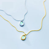 Water Drop Necklace Silver 925 Chain Necklaces Women's Pendant Jewelry