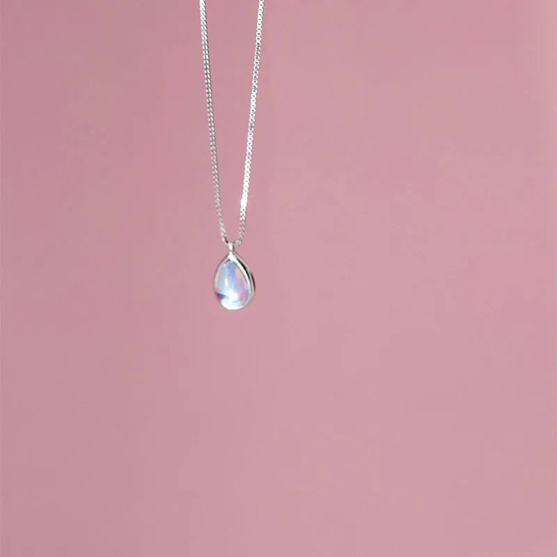 Water Drop Necklace Silver 925 Chain Necklaces Women's Pendant Jewelry