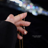 CZ Water Drop Necklaces 925 Silver Clavicular Chain Y2K Accesories