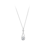 CZ Water Drop Necklaces 925 Silver Clavicular Chain Y2K Accesories