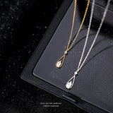 CZ Water Drop Necklaces 925 Silver Clavicular Chain Y2K Accesories