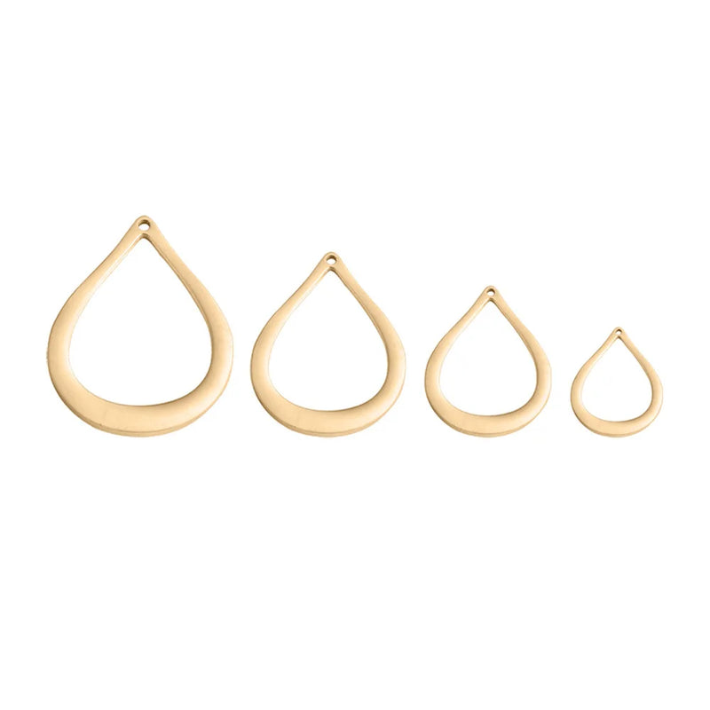Stainless Steel Water Drop Pendant Charm 10 Set