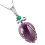 Crystal Stone Pendant Wire Wrapped Healing Gemstone Charms
