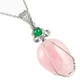 Crystal Stone Pendant Wire Wrapped Healing Gemstone Charms