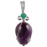 Crystal Stone Pendant Wire Wrapped Healing Gemstone Charms