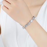 Water Drop CZ Bracelet 925 Silver Chain Wedding Gift