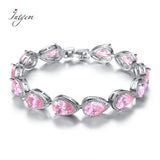 Water Drop CZ Bracelet 925 Silver Chain Wedding Gift