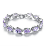 Water Drop CZ Bracelet 925 Silver Chain Wedding Gift