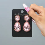 Water Drop Shape Earrings Clear Glass Rhinestone Statement Jewelry