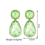 Water Drop Shape Earrings Clear Glass Rhinestone Statement Jewelry