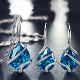 Water Drop CZ Jewelry Set for Women Sea Party