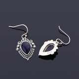 Vintage Water Drop Sandstone Earrings 925 Sterling Silver
