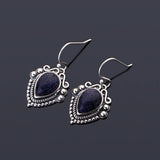 Vintage Water Drop Sandstone Earrings 925 Sterling Silver