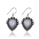 Vintage Water Drop Sandstone Earrings 925 Sterling Silver