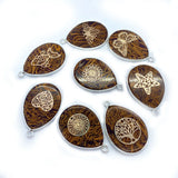 Water Drop Shaped Natural Stone Pendants Animal Butterfly Pattern Jewelry DIY