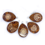 Water Drop Shaped Natural Stone Pendants Animal Butterfly Pattern Jewelry DIY