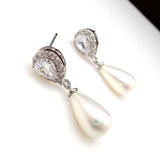 Water Drop Pearl Dangle Earrings For Women Lady's Accessory