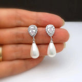 Water Drop Pearl Dangle Earrings For Women Lady's Accessory