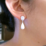 Water Drop Pearl Dangle Earrings For Women Lady's Accessory