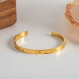 Waterproof Stainless Steel 18K Plating Zircon Bracelet Bangle