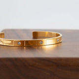 Waterproof Stainless Steel 18K Plating Zircon Bracelet Bangle