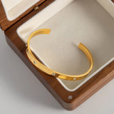 Waterproof Stainless Steel 18K Plating Zircon Bracelet Bangle