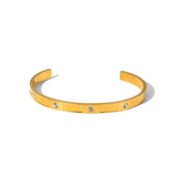 Waterproof Stainless Steel 18K Plating Zircon Bracelet Bangle