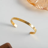 Water Proof Stainless Steel 18K Plating Star Zircon Bracelet Bangle