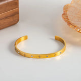 Water Proof Stainless Steel 18K Plating Star Zircon Bracelet Bangle