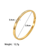 Water Proof Stainless Steel Square Zircon Bangle for Women