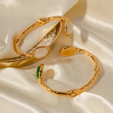 Waterproof Textured Cat's Eye Stone Inlay Bracelet