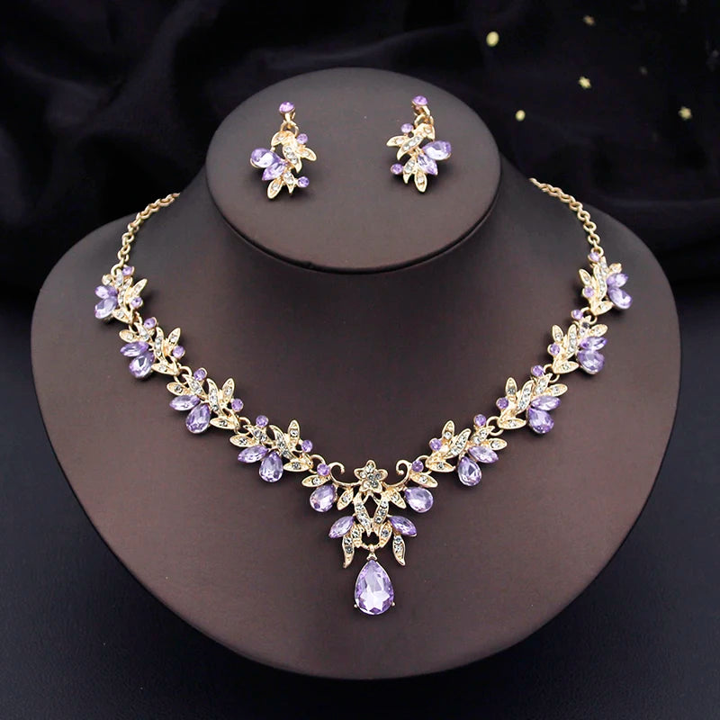 Rhinestone Crystal Wedding Jewelry Sets 3 Pcs