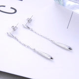Water Drop Earrings 925 Sterling Silver Long Earrings for Women