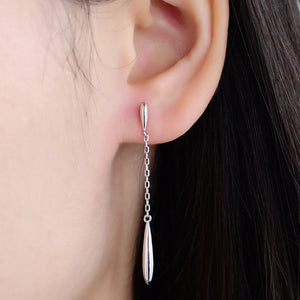 Water Drop Earrings 925 Sterling Silver Long Earrings for Women