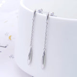 Water Drop Earrings 925 Sterling Silver Long Earrings for Women