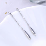 Water Drop Earrings 925 Sterling Silver Long Earrings for Women