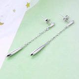 Water Drop Earrings 925 Sterling Silver Long Earrings for Women