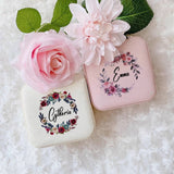 Personalized Watercolor Floral Wreath Jewelry Box