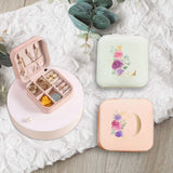 Watercolor Flower Letters Jewelry Box Organizer Display Travel Jewelry Case