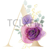 Watercolor Flower Letters Jewelry Box Organizer Display Travel Jewelry Case