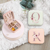 Watercolor Pink Letters Jewelry Box Organizer Travel Case