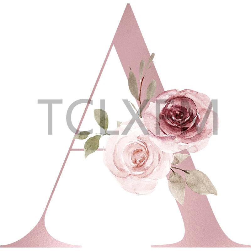 Watercolor Pink Letters Jewelry Box Organizer Travel Case