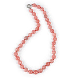 Watermelon Red Crystal Bead Necklace 10mm Round Beads Women Party Gift