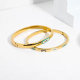 Enamel Evil Eye Stainless Steel Bracelet Waterproof 60mm PVD 18K Real