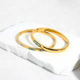 Enamel Evil Eye Stainless Steel Bracelet Waterproof 60mm PVD 18K Real